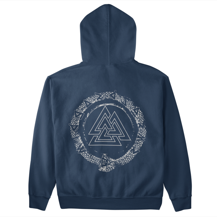 Schlange Valknut   - Unisex Kapuzenpullover Hoodie