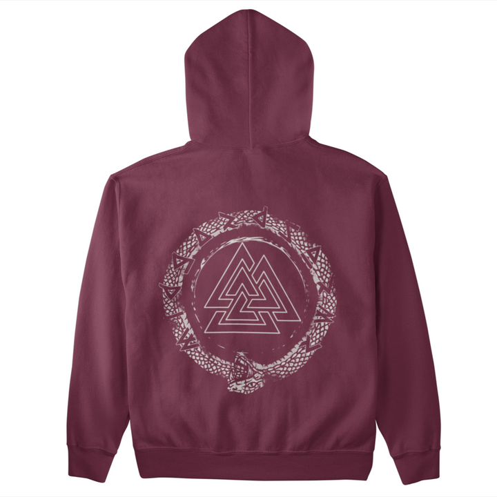 Schlange Valknut   - Unisex Kapuzenpullover Hoodie