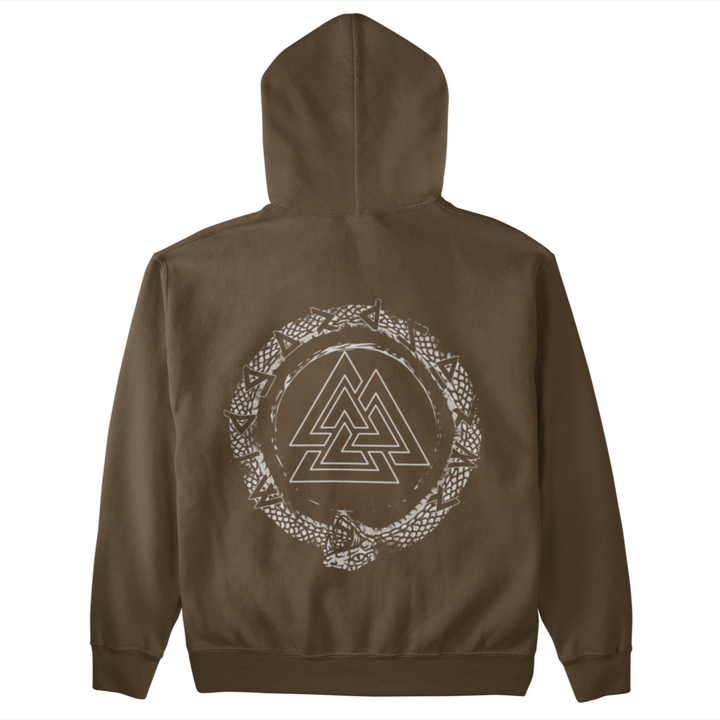 Schlange Valknut   - Unisex Kapuzenpullover Hoodie