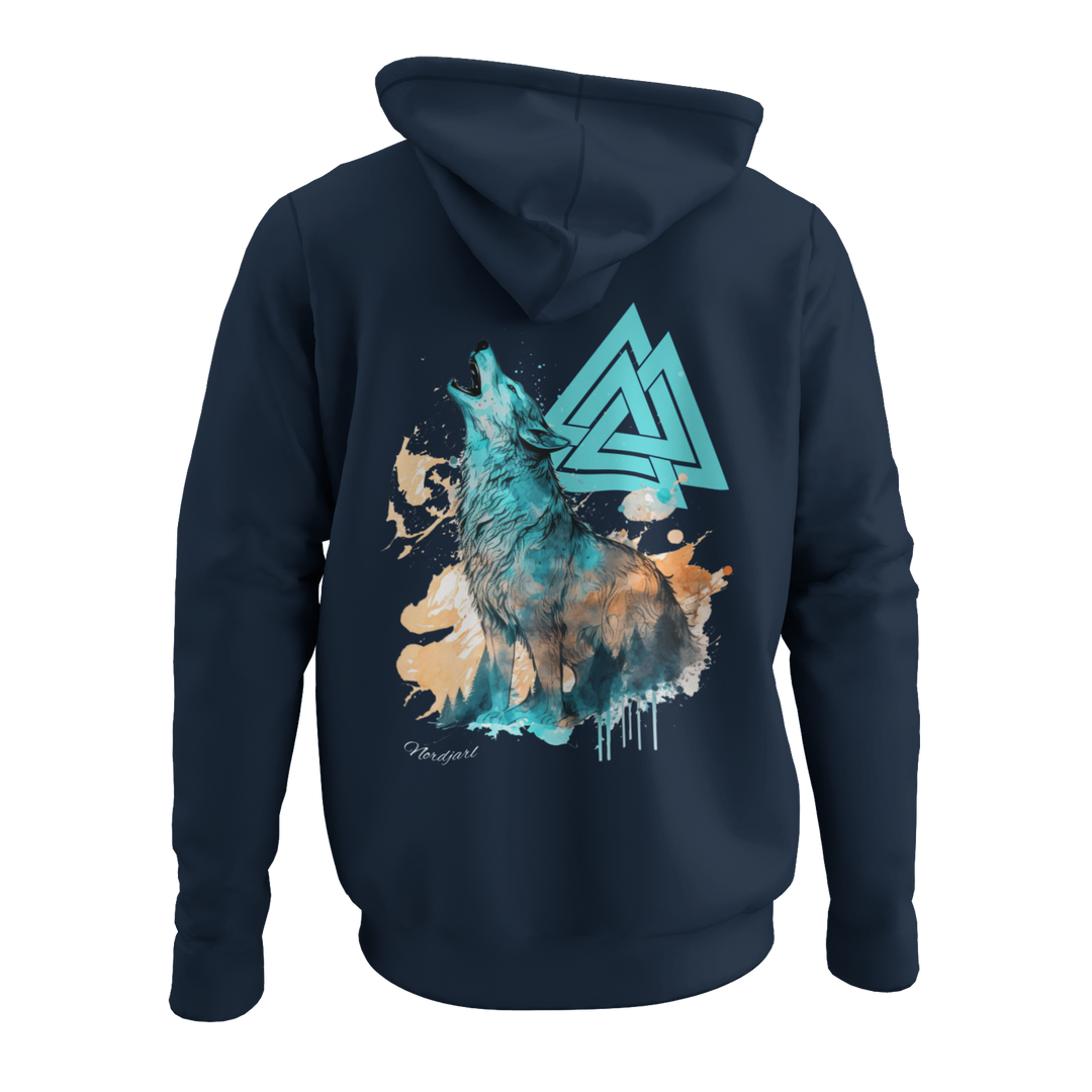 Nordic Wolf Valknut   - Zip-Hoodie