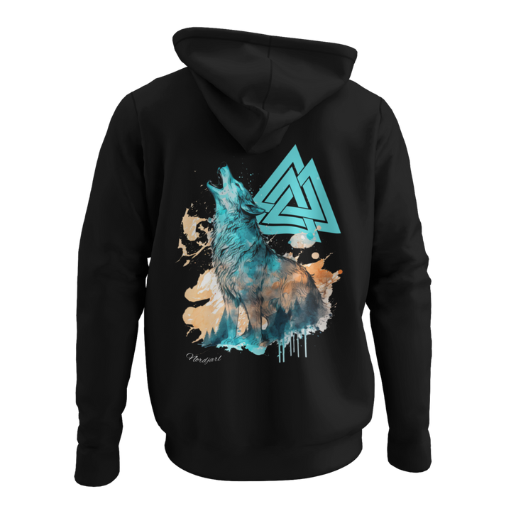 Nordic Wolf Valknut   - Zip-Hoodie