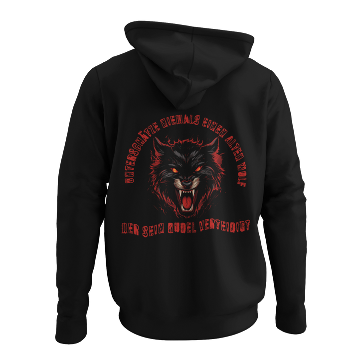 Unterschätze niemals einen alten Wolf  - Zip-Hoodie